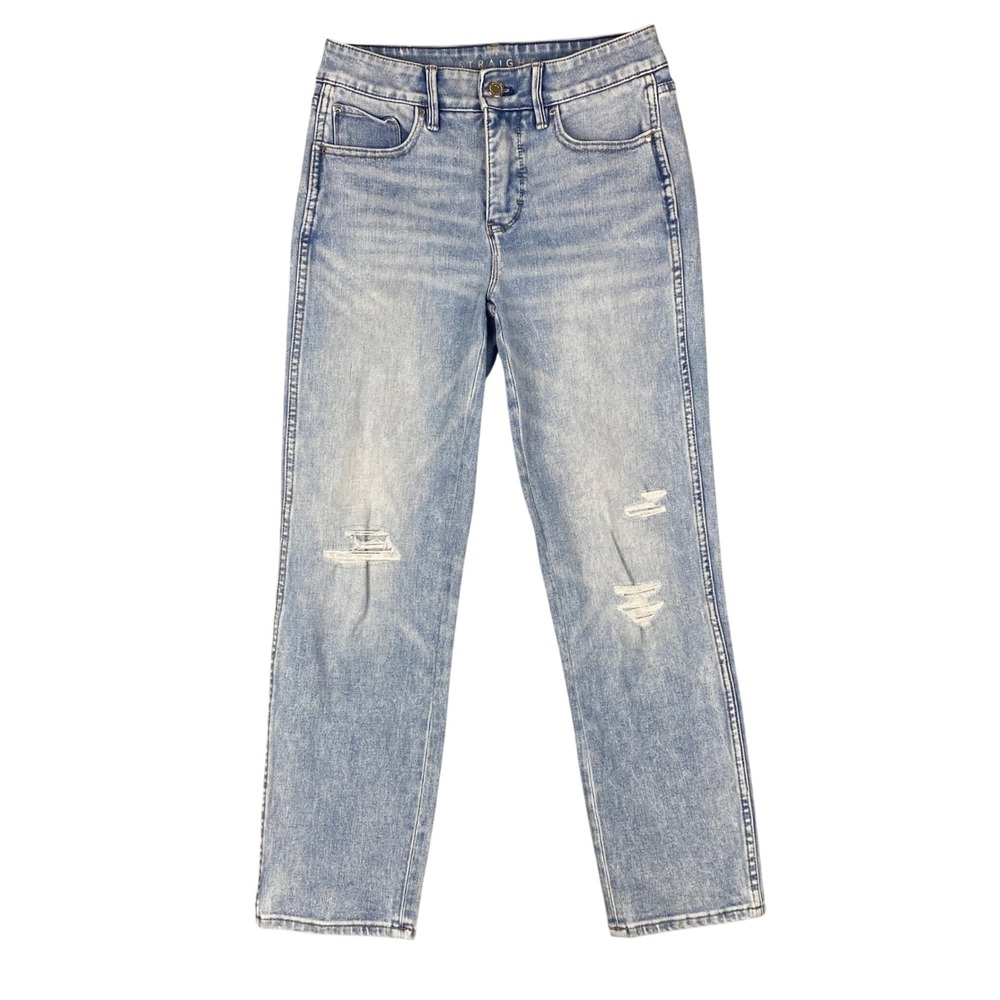 White House Black Market Straight Crop High Rise Jeans Light Wash‎ Womens 2